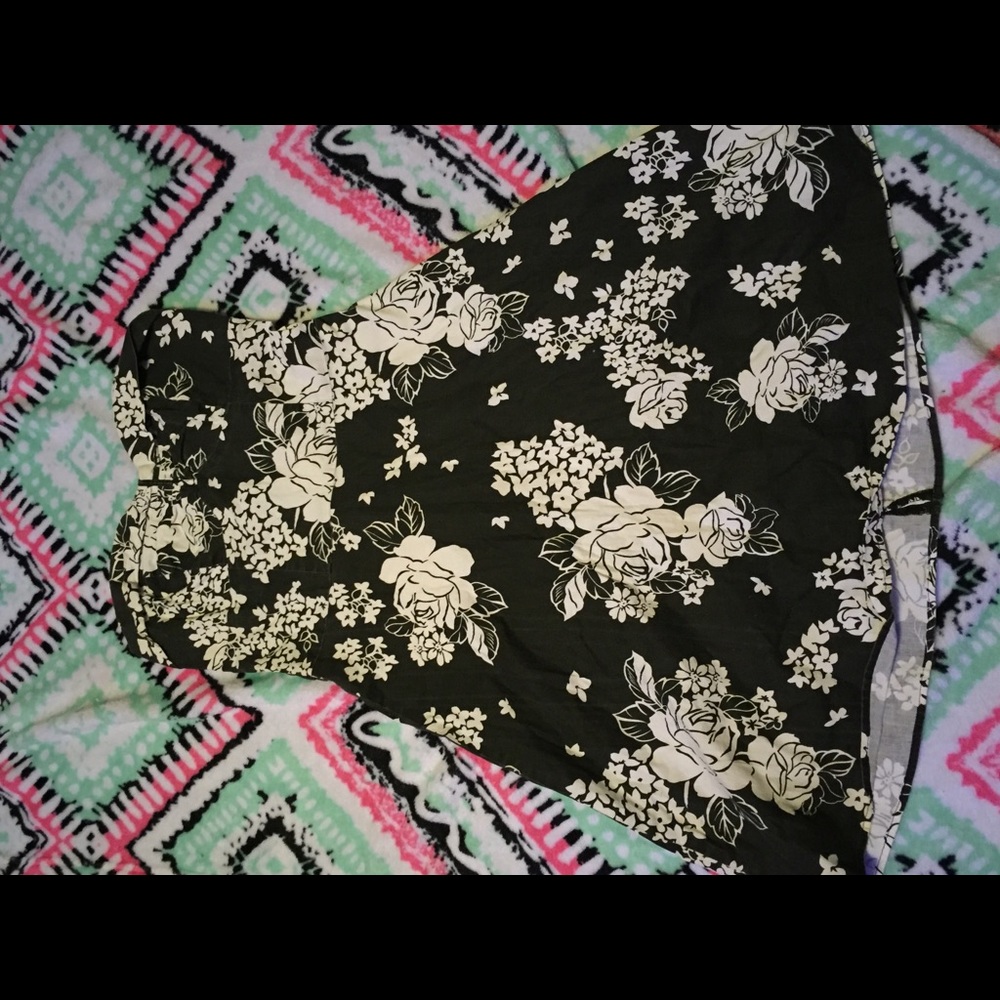 Black and white flower dress